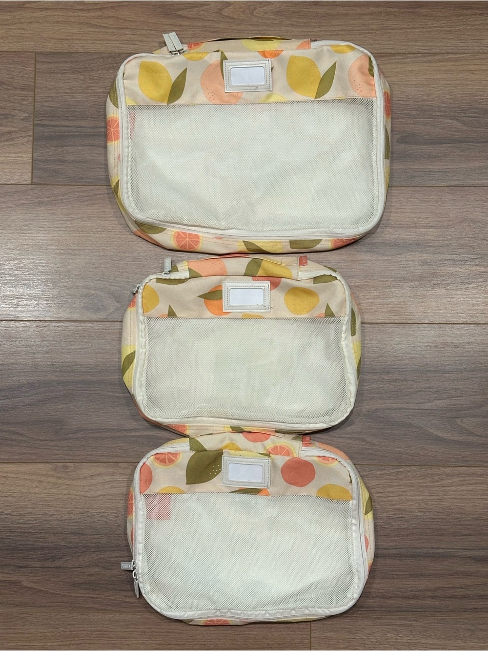 Calpak Packing Cubes Tutti Frutti Citrus Print Set of 3 - 2 Mediums/1 Large Cube
